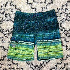 Pelagic Vibrant Green and Blue Hybrid Shorts